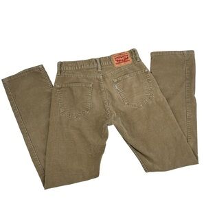 Levi's 505 Corduroy Pants Straight Leg Tan / Brown Stretch Cotton | 28" x 31"